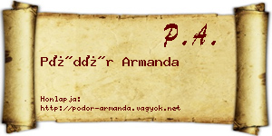 Pödör Armanda névjegykártya